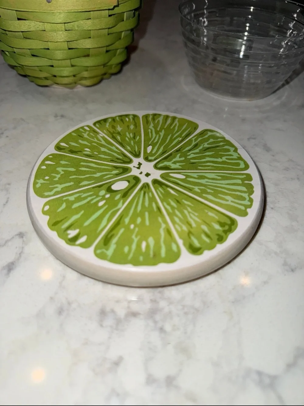 Longaberger 2010 Lime Basket Wood Lid Plastic Protector Handwoven Cottagecore